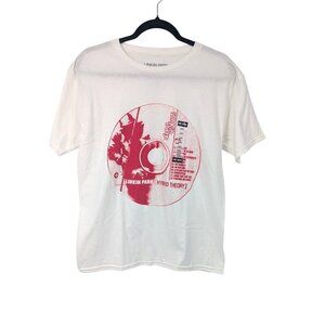 Linkin Park T Shirt Women Size L Hybrid Theory CD Shrunken Fit Y2K Emo Rap Band